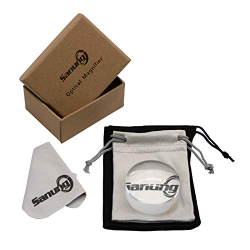 Sanung 8X Dome Magnifying Glass High Definition Round High Transparent Acrylic Optical Magnifier Reading Aid Paperweight Half Ball Lens Magnifier for Reading Books Map Newspapers