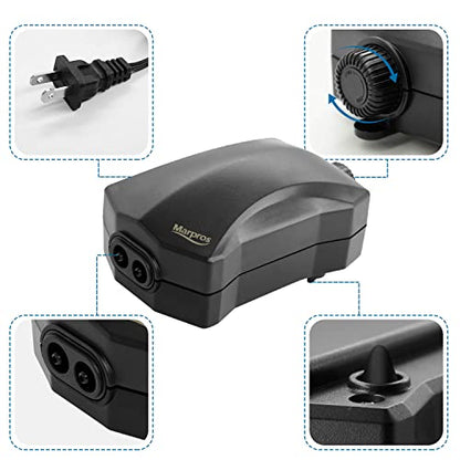 Aquarium Air Pump Single Outlet/Dual Outlet Adjustable Aerator with Accessories for 10-100 Gallon Fish Tank - style: M-200 3W (20-40gal)
