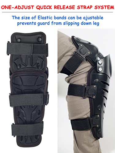 RIDBIKER Motorcycle Knee Shin Guards, Bendable MTB Knee Pads - color: Black, size: Medium