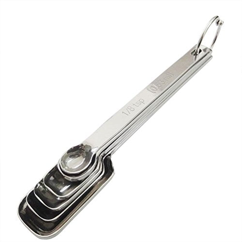 6 Pcs Set Stainless Steel Measuring Spoon (Square spoon)