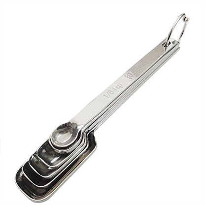 6 Pcs Set Stainless Steel Measuring Spoon (Square spoon)