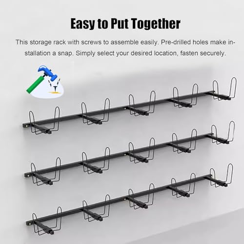 Wall Mounted Display Boxing Glove Holder, Black Powder Coated Storage Rack with Metal Hook, Hold 2/3 / 4/5 Pair of Training Gloves Dryer,140cm/55.1in Long - size: 140cm/55.1in long