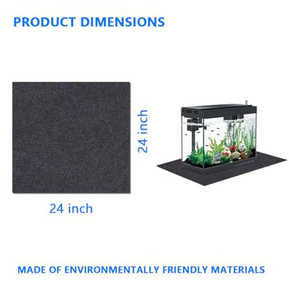 Aquarium Leveling Mat，Under Fish Tank Mat——Soft Absorbent Material，Anti-Slip and Waterproof Backing，Cushion the Friction Between the Fish Tank and the Table，Washable (24 x 24 Inch)
