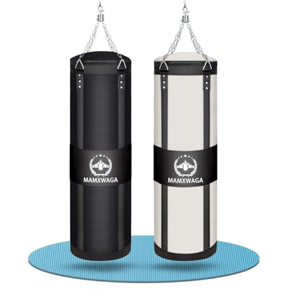 4FT Canvas Punching Bags for Adults, Hanging Heavy Boxing Bag for Kickboxing Karate Taekwondo Muay Thai Training, Max Load-Bearing 180 Lbs (Unfilled) - color: 4FT Black
