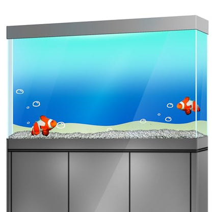Aquarium Background Stickers - Underwater Beach Cartoon - Fish Tank Terrarium Decor Poster (16 x 12 inch / 41 x 31 cm)