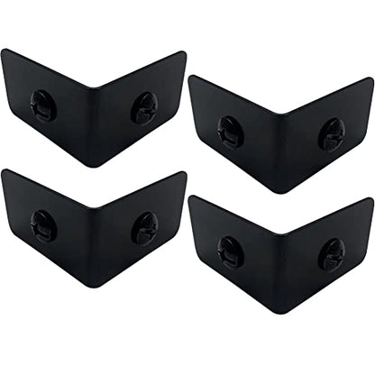 4 Pcs Black Metal Corner Protector, Decorative Right Angle Corner Brackets for Furniture, Table, Wood Boxes, Barn Door, Wood Frame, Trunk, Desk, Box - Guards Edge Cover