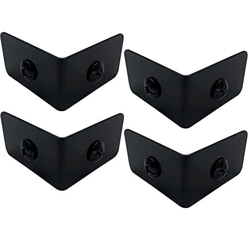 4 Pcs Black Metal Corner Protector, Decorative Right Angle Corner Brackets for Furniture, Table, Wood Boxes, Barn Door, Wood Frame, Trunk, Desk, Box - Guards Edge Cover