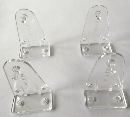 Cutelec 4pcs Hold Down Brackets Clear Color Bottom Rail Hold Clips for High Profile Blinds
