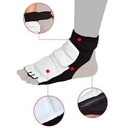 Matybobe Taekwondo Foot Guard Taekwondo Foot Protector Sparring Guard Breathable Anti Slip Hook and Loop Ankle Wrap Hollow Side Kick Protection for Karate Boxing Martial Arts - size: S 30-33