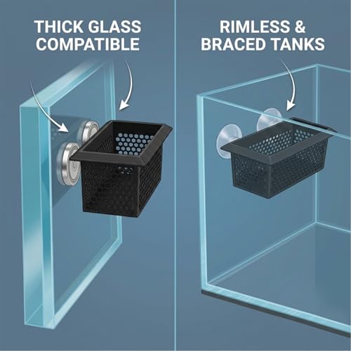 Floating Coral Frag Rack and Fish Isolation Box for Saltwater Reef Tank, 4x6 Inch Saltwater Coral Frag Holder with Magnetic or Suction Mount, Floating Anemone Holder and Isolation Cup for Reef Tanks