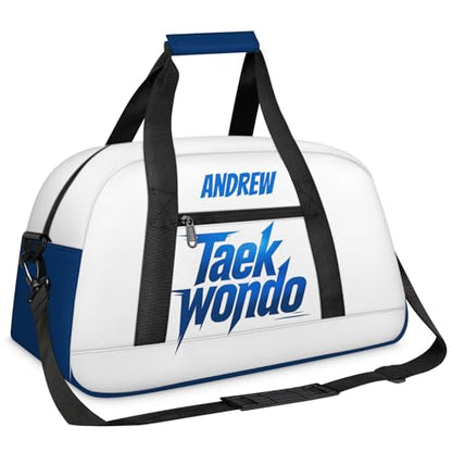 Custom Name Taekwondo Karate Duffle Bag for kids Boy Girls - Personalized Martial Arts Gear Bag - color: Taekwondo Motion