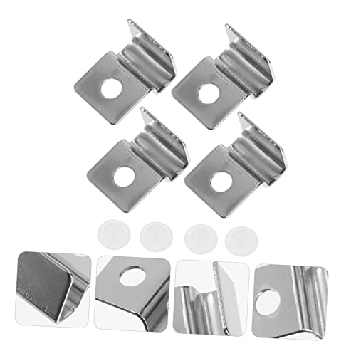 ORFOFE 4pcs Stainless Steel Glass Lid Brackets for Aquarium Easy to Install Clips for Fish Tank Covers Supports for Turtle and Snake Tanks Compact Design