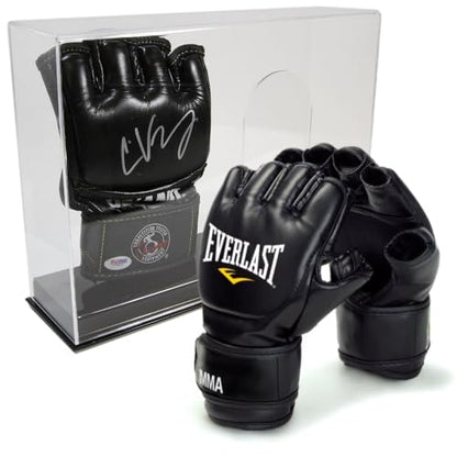 Deluxe Double MMA Glove Display Case | Fight Glove Display Case with Sturdy Base & Stand | Crystal Clear Acrylic UV Protection | Ideal for Football or Baseball Batting Gloves