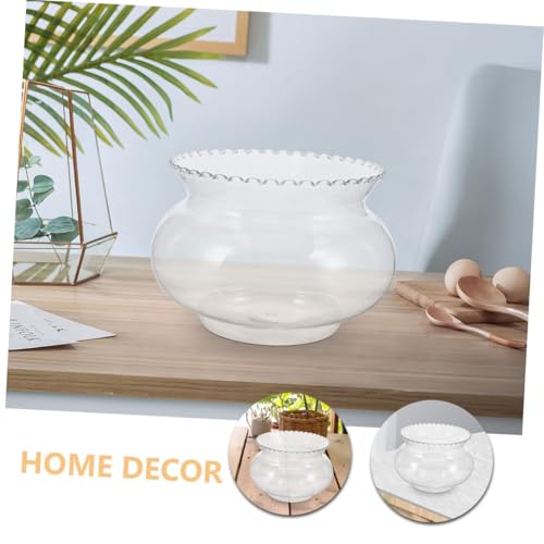 DECHOUS Round Aquarium Versatile Fish Bowl for Betta Fish Turtles for Home Decor Hydroponic Display Compact Desktop Centerpiece Easy Maintenance