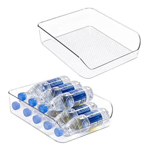 2 Pack Water Bottle Organizer Refrigerator Organizer Bins and Clear Storage Bins for Fridge, Freezer, Cabinet, Cupboard, Pantry Shelf, BPA-Free - color: 2 pack clear