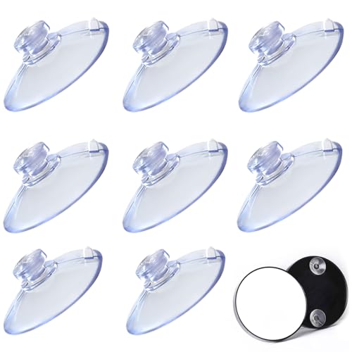 8 Pack Magnifying Mirror Suction Cups - Strong Replacement Suction Cups for Makeup Mirror, Secure Grip for Glass, Tile, and Smooth Surfaces, Sturdy Clear PVC Design