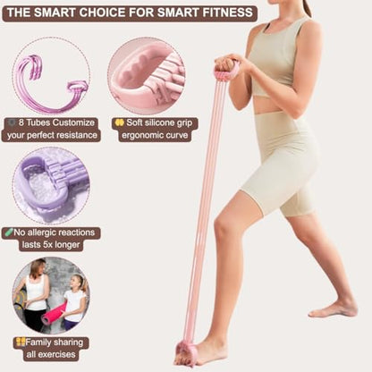 Resistance Bands with Handles for Women & Men - color: Purple