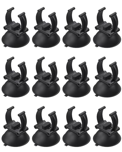 Pawfly Aquarium Heater Suction Cups Fish Tank Tube Light Sucker Holders 1.1 Inch Fixing Clips for Large Aquarium Heating Rod and Submersible Light (Not for Airline Tubing), 12 Pack