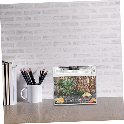 Toyvian 1pc Reptile Feeding Box Breathable Breeding Container for Geckos Snakes and Small Pets Material for Easy Observation and Cleaning and Weather Resistant Reptile Habitat