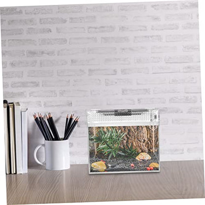 Toyvian 1pc Reptile Feeding Box Breathable Breeding Container for Geckos Snakes and Small Pets Material for Easy Observation and Cleaning and Weather Resistant Reptile Habitat