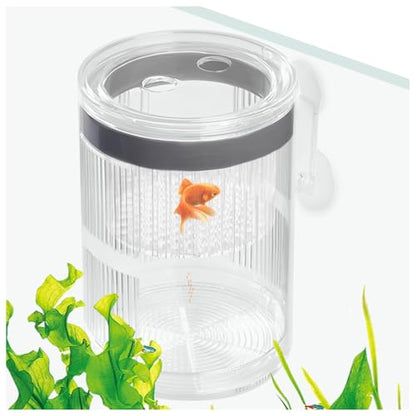 La La Pet Floating Fish Breeding Isolation Box with Suction Cups 270°Flowing Water Propagation Separate Parent and Baby Fishes Transparent Hatching Boxes Incubator for Tanks Large