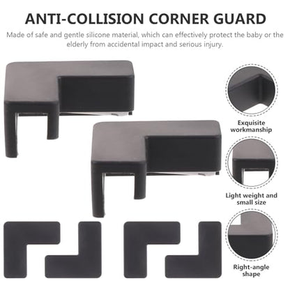 6pcs Silicone Fish Tank Corner Protectors, Soft Right-Angle Bumpers for Aquarium and Pet Carrier, Black Medium Size Safety Guards for Desk and Furniture Edge Proofing
