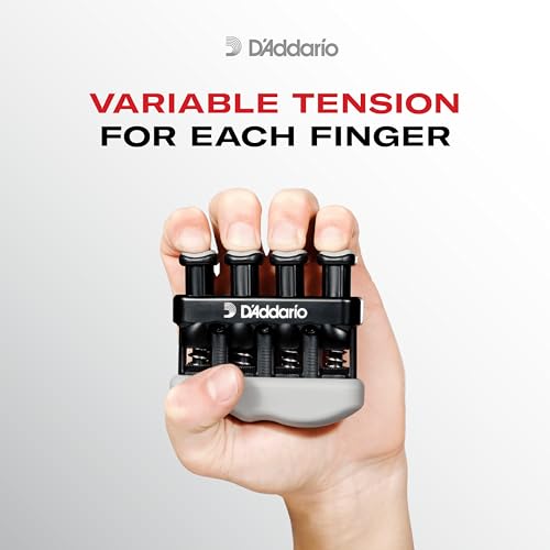 D'Addario Varigrip Finger Strengthener with Fiddilink | Builds finger strength, coordination and calluses with simulated strings and adjustable resistance.