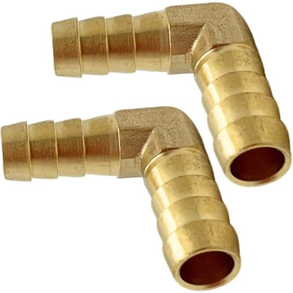2pcs Brass Hose Barb Fitting 3/8" x 3/8" Barbed 90 Degree Elbow Connector L Right Angle by CX WONDERLAND - size: 3/8" Hose Barb