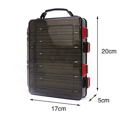 Fishing Lure Tackle Box, Fishing Tackle Storage Trays, Double Sided 10 Compartments Waterproof, Organizer Case Boxes Containers, for Vest Casting Fly Fishing