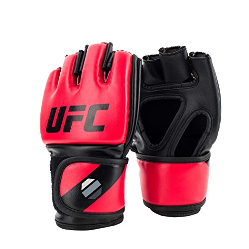 UFC MMA Gloves | Training Gloves for Sparring, Grappling, Mitts & Punching Bag | Beginner to Intermediate | Secure Fit for Men & Women - color: Red, size: Small-Medium