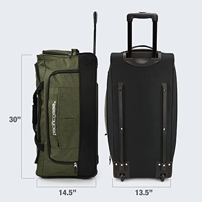 Pacific Gear Duffel Bag with Rolling Wheels - color: Green, size: 30 inch