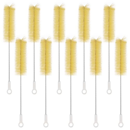 Test Tube Brushes, 10 Pack Bristle Test Tube Bottle Wash Cleaning Brushes with Radial Tufted End Suitable for Laboratory Use, Size L