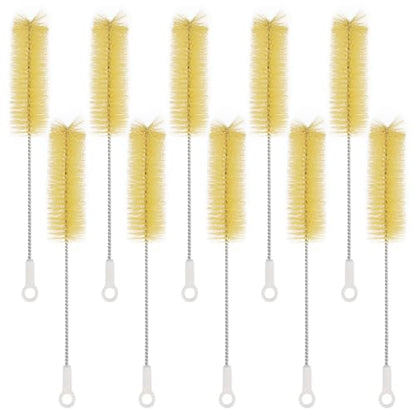 Test Tube Brushes, 10 Pack Bristle Test Tube Bottle Wash Cleaning Brushes with Radial Tufted End Suitable for Laboratory Use, Size L