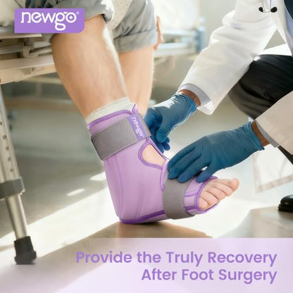 NEWGO Foot Ice Pack Wrap – Cold Compression for Plantar Fasciitis, Purple | 360° Full Coverage Gel Ice Boot, Reusable For Heel & Ankle Pain, Swelling, Achilles Tendonitis, Sprains - color: Purple