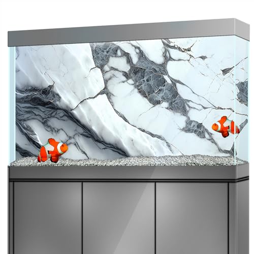 Aquarium Background Stickers - Marble Veining Self-Adhesive Fish Tank Reptile Terrarium Decor Poster (60 x 40 cm / (23.6 x 15.7 inches)) - size: 60 x 40 cm / (23.6 x 15.7 inches)