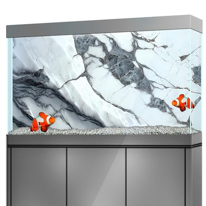 Aquarium Background Stickers - Marble Veining Self-Adhesive Fish Tank Reptile Terrarium Decor Poster (60 x 30 cm / (23.6 x 11.8 inches)) - size: 60 x 30 cm / (23.6 x 11.8 inches)