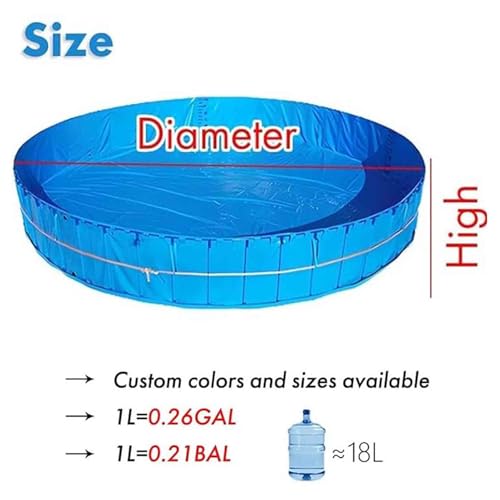 Large Outdoor Fish Holding Tank with Drain Valve, Canvas Fish Pond.Extra Large Round Canvas Fish Pond Pool - Above Ground Aquarium Tank with Flexible PVC Liner & Frame - Easy to Set Up, Idea - size: 2*0.8m