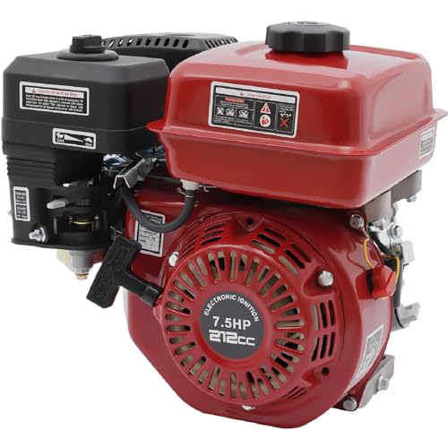 7.5 Hp 4 Stroke Gas Engine, 212CC Heavy Duty Go Kart Engine with Manual Starter, Air Cooling for water pumps, vibrators, generators, machines, vehicles, pressure washers, air compressors and So on