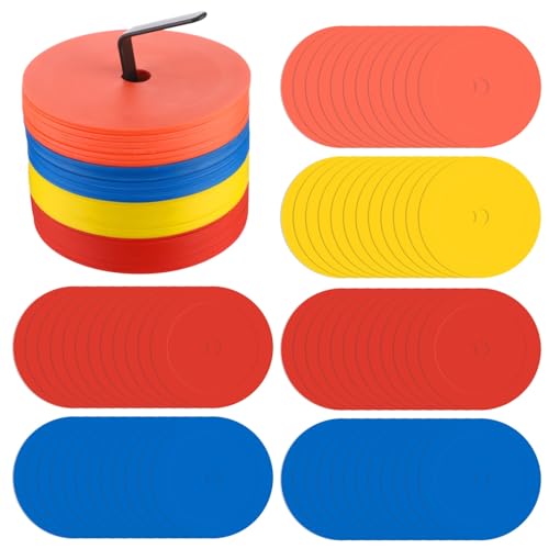 ZALIR 48 Pcs 6.1 Inch Flat Cones, Spot Markers, Flat Soccer Cones for Training, Field Court Markers, Soccer Disc, Practice Cones, Training Equipment, for Football Practice&Field Marking
