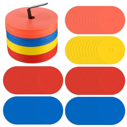 ZALIR 48 Pcs 6.1 Inch Flat Cones, Spot Markers, Flat Soccer Cones for Training, Field Court Markers, Soccer Disc, Practice Cones, Training Equipment, for Football Practice&Field Marking