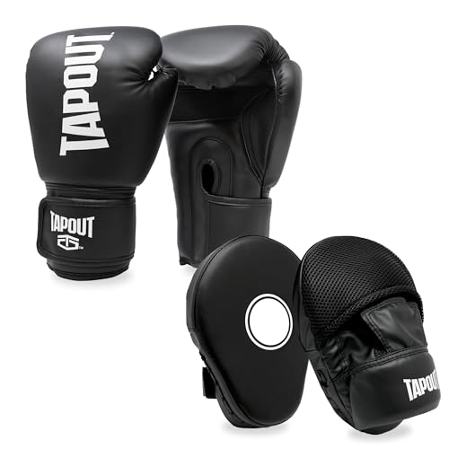 TAPOUT Boxing Kit with 10 oz Gloves and Matching Blocking Focus Pads