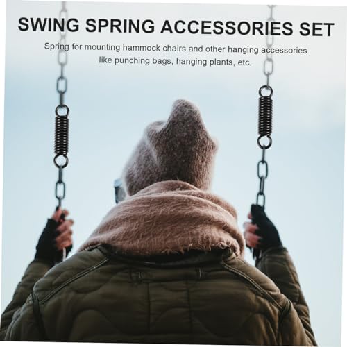 POPETPOP 1 Set Hammock Chair Spring Set Heavy Duty Metal Swing Spring Kit for Outdoor Indoor Use Sturdy Construction Low Noise for Swinging Chairs Punching Bags and Hanging Plants