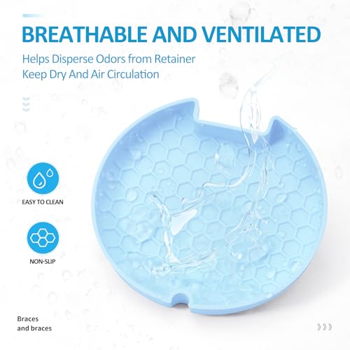 Orthodontic Retainer Case Aligner Mouth Guard Storage Box,Clear Blue - color: Clear Blue