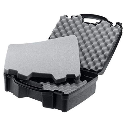 Plano Protector Series Four Pistol Case, Large, Black, Hunting Gun Case with Padlock Tabs and Foam Padding, Hard Plastic Pistol and Accessory Case