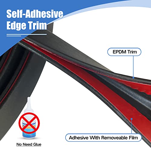 Rubber Edge Trim, Self-Adhesive Rubber Edge Protector for 1/8" Mirror and Flexiglass, EPDM Material, Fit 1/8"(3mm), Length 20 Ft, Black Color, U Channel Edge Trim