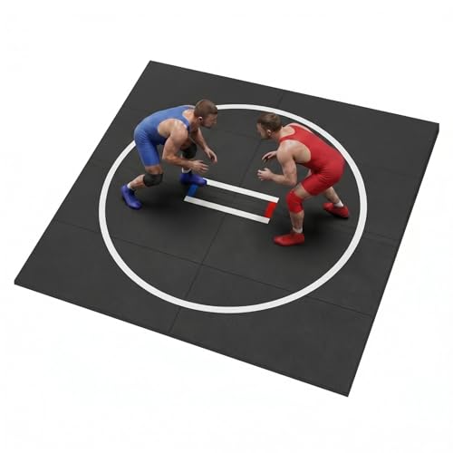 10' x 10' Wrestling Mat (118" x 118" x 1.18") Roll-Up Jiu Jitsu Mat for Home Gym, BJJ, MMA, Grappling, Judo & Martial Arts Training, Durable Non-Slip Folding Exercise Mat (Black, 10FT*10FT*1.2INCH) - color: Black