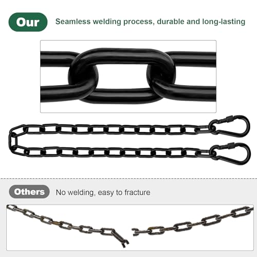 59 Inch Adjustable Hanging Chain with 4 Clasps, Welded Steel Chain with Corrosion-Resistant Coating, 660 LBS Load Heavy Duty Suspension Chain for Swing, Boxing Bag, Sunshade Sail, Indoor Outdoor Use - size: 59inch