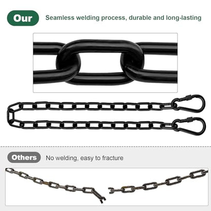 59 Inch Adjustable Hanging Chain with 4 Clasps, Welded Steel Chain with Corrosion-Resistant Coating, 660 LBS Load Heavy Duty Suspension Chain for Swing, Boxing Bag, Sunshade Sail, Indoor Outdoor Use - size: 59inch