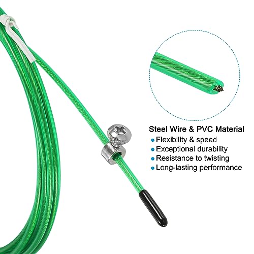 PATIKIL Speed Jump Rope Replacement Cable Professional Skipping Rope Steel Wire Replace for High Speed Jump Ropes - color: Green