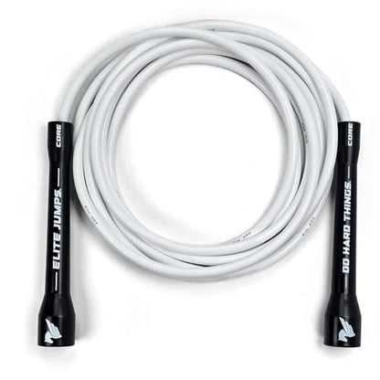 Elite Jumps 6mm PVC Jump Rope, Adjustable Skipping Rope - color: Black Handles - 5" Handle